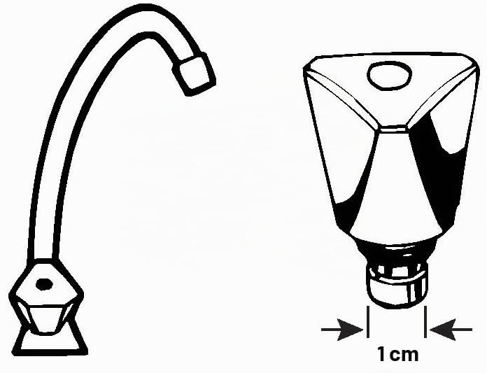 Cornat TEC302100 Ventiloberteil – 3/8 Zoll, Dreikant, Rot, Für Heizungsventile