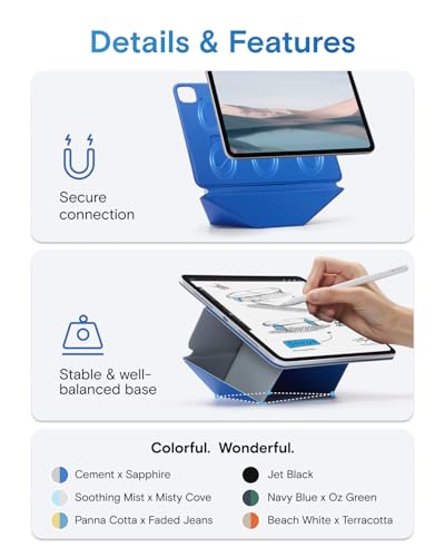 Image of MOFT Dynamic Folio Case for iPad Pro 12.9-inch (6th /5th /4th Generation, 2022 /2021 /2020), Silm Magnetic Stand Case with 20+ Viewing Angles, Auto Wake /Sleep, Ultra Thin, Navy Blue