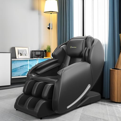 Real Relax 2025 Massage Chair Full Body, Zero Gravity SL-Track Shiatsu Massage Recliner with Heat, APP Control, Child Lock, Body Scan Bluetooth Foot Roller, Favor 06, All Black - Image 3