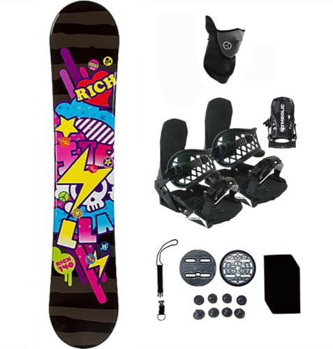 Symbolic Stella 140cm 144cm Snowboard and Black Bindings Package Leash, Stomp, Mask Women Girls Kids (140-Camber+XS Binding(Kid 1-6) az78)
