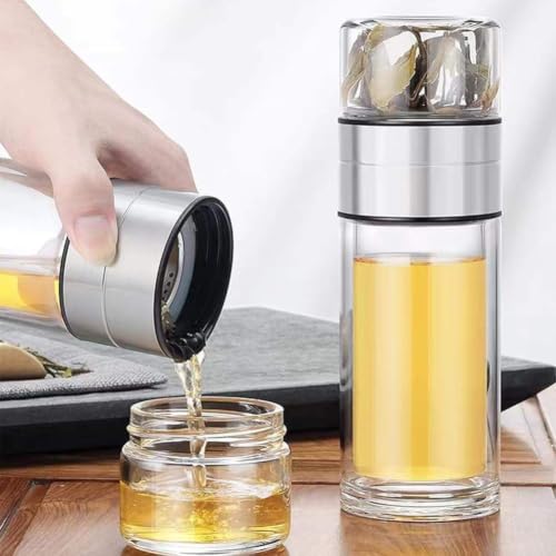 Image of NYRWANA Borosilicate Glass Travel Mug with Glass Lid | 300ml Heat-Resistant Tea & Coffee Mug | Microwave & Dishwasher Safe | Transparent Glass Cup for Home, Office, Camping & Travel