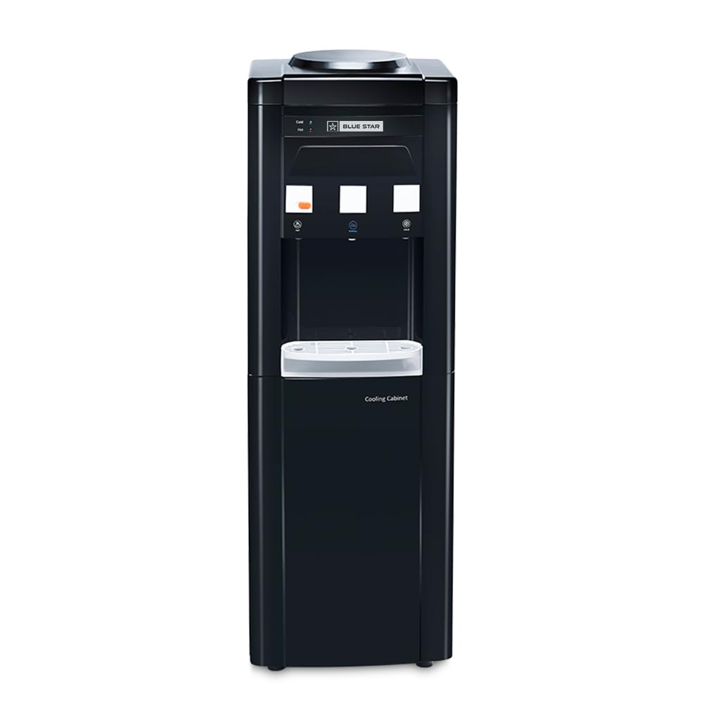 Blue Star Water Dispenser with Refrigerator - Black Color