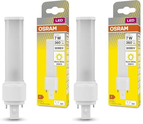 OSRAM DULUX LED S7 EM, G23, 3.5W, 360lm, 3000K, colore della luce bianco caldo, sostituzione LED per lampade fluorescenti compatte con attacco G23 a 2 pin, durata lunga, luce immediata