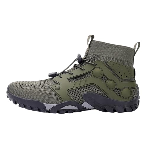 Zapatos de senderismo para hombre, impermeables, zapatillas de montaña, para caminar, para exteriores, pies anchos, transpirables, antideslizantes, para montaña, 011 Army Green, 40 EU