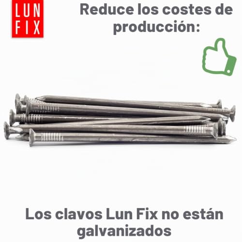 Miniatura 4 de Lun Fix Clavos 6,0 X 200 Mm - 5 Kg Aprox. 110 Uds. Clavos De Madera Para Trabajos De Construcción Clavos De Acero Sin Galvanizar 9 Clavos De Acero De 200 Mm De Largo, Clavos Con Cabeza Avellanada