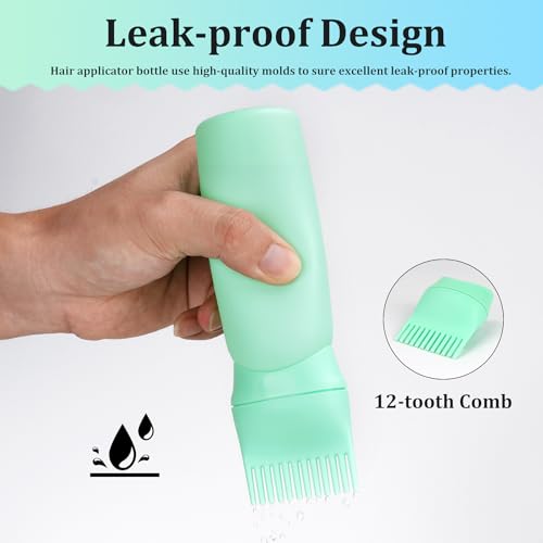 image for Cosywell 3 Pack Root Comb Applicator Bottle 6 Ounce Hair Oil Bottle Ha