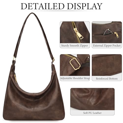 Bolso Hobo Slouchy para Mujer de Cuero Vegano miniatura 4