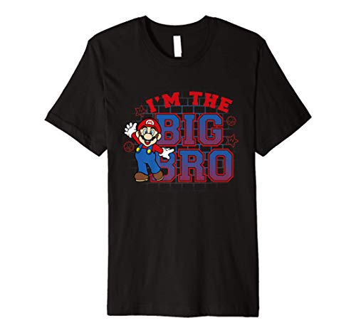 Super Mario I m The Big Bro Portrait Text Premium T-Shirt