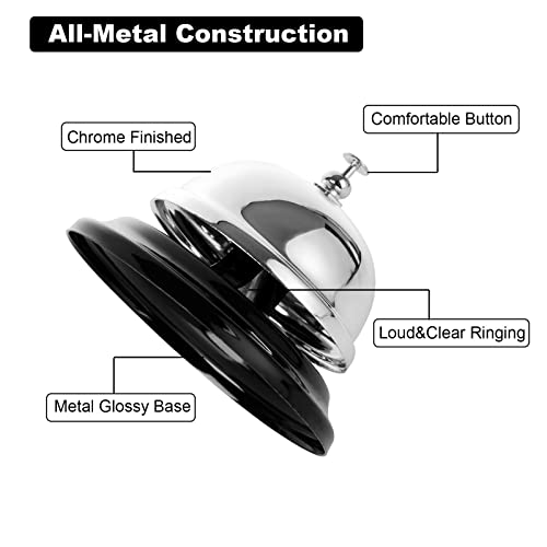 Cyeah 8 Pack Desk Bell Call Bell, 3.3 Inch Metal Anti-Rust Ringing Service Bell, Big Button Desk Bell For Service, Hotels, Schools, Restaurants, Warehouses, Hospitals, Reception And Pet Dog Training #TOP4