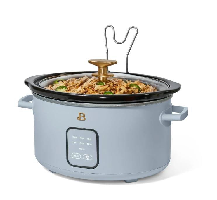 Drew Barrymore 4Qt Slow Cooker with Touch-Activated Display, Cornflower Blue