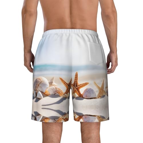 Beach Theme Print Men's Beach Pants Lightweight Quick-Dry Swim Pants with Mesh Lining for Men4