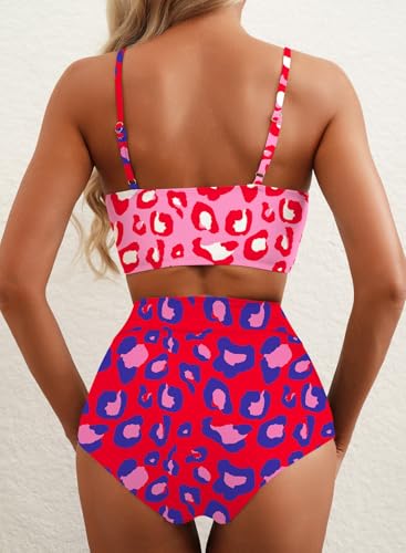 Image of Herseas Women 2 Piece High Waisted Bikini Sets Color Block Popular Swimsuit 2026 Summer Beach Best Bathing Suits