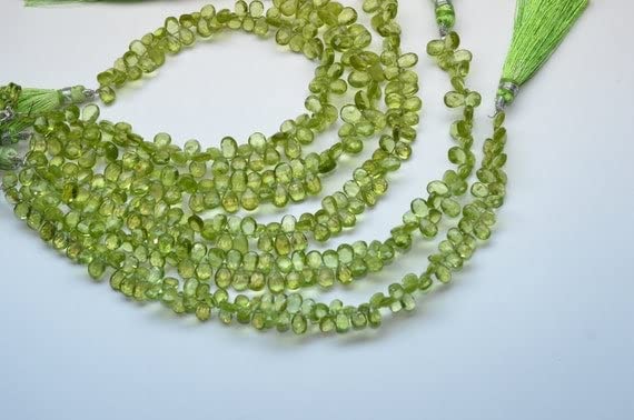 Perles de péridot en forme de poire pour offrir un bijou fait main