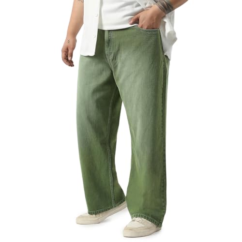 Image of Urbano Plus Men's Loose Baggy Fit Washed Jeans Non-Stretchable