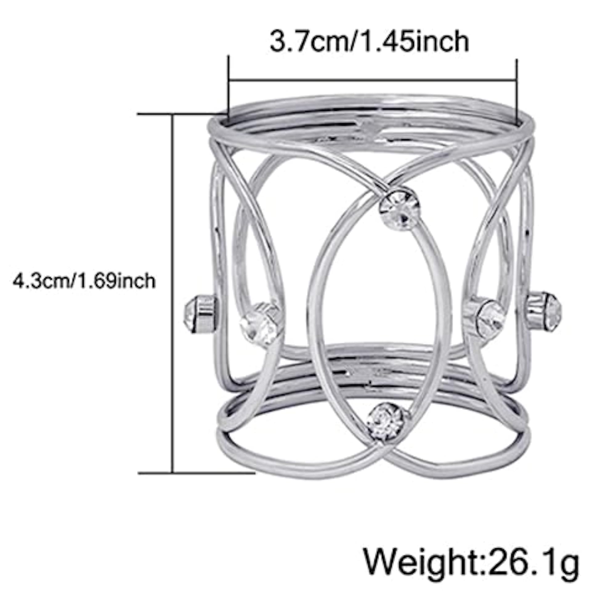3 Pieces Silvery Holiday Napkin Holders for Occasions