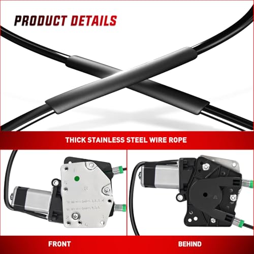 Image of Nilight Window Regulator and Motor for Dodge Dakota 2000-2004 Front Right | Window Lift Motor Assembly 741-648 also fits Dodge Durango 1998-2003; OE-style front passenger replacement