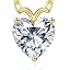 2.0 Carats Heart Moissanite Gold-plated Sterling Sliver Necklace