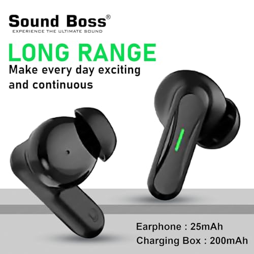 Image of Sound Boss Soft Beatz Truly Wireless in Ear Earbuds with 35H Playtime |ENC |50ms Low Latency|Type-C Fast Charging|Dynamic Sound|Smart Touch|Made in India|TWS Bluetooth Earbuds