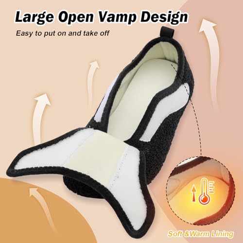 BARERUN Women's Mens Slippers Wide Diabetic Neuropathy Socks House Shoes for Swollen Feet Women Men3
