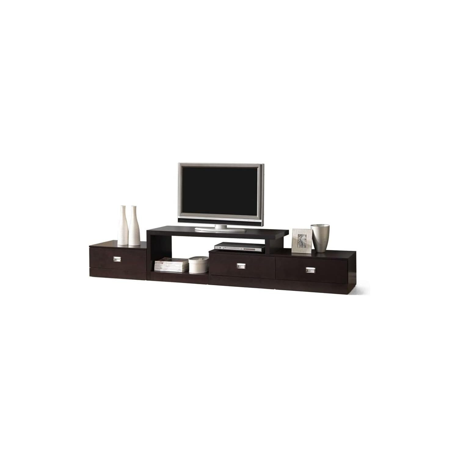 (incomplete box 2 of 2 ) Baxton Studio Marconi Console TV Stand, Dark Brown (79-4125)