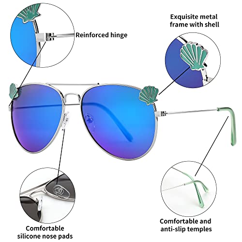FEISEDY Kids Polarized Sunglasses, Classic Pilot Glasses for Girls Boys Cool Toddler Shades B4062 (Age 2-10)4