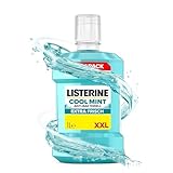 LISTERINE Cool Mint Mundwasser 1000 ml, antibakterielle Mundspülung mit ätherischen Ölen und intensivem Minzgeschmack, Zahnpflege-Spülung reduziert Zahnbelag und bekämpft wirksam Mundgeruch