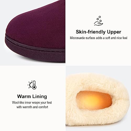 EverFoams Women's Bootie Slippers Faux Fur Ladies Bedroom House Shoes with Memory Foam and Indoor Outdoor Rubber Sole3