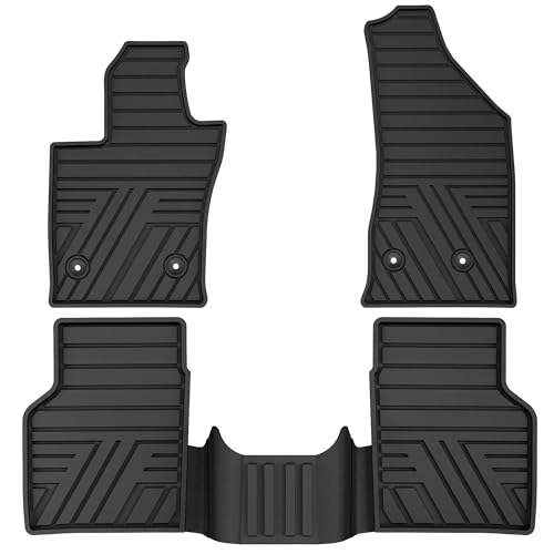 Car Rubber Floor Mats 2017-2026 Jeep Compass - Custom Fit All Weather Protection Heavy Duty Black Auto Floor Liners (Black)