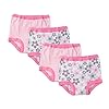 Gerber Baby Girls' 4-Pack Training Pant, Pink Flowers, 2T