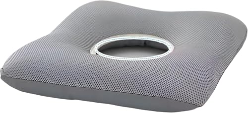 Marysea 圧力緩和パッド アームチェアパッド 介護パッド 床ずれ防止パッド 圧力分散パッド 綿生地 通気性 疲労軽減 衝撃吸収 オールシーズン対応 オフィス 産後 痔 術後 高齢者 介護用品 洗える 敬老の日 ギフト (グレー-37*37*5cm)