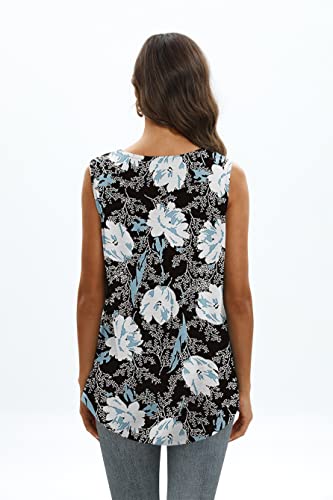 Basic Tops For Women Beach Aesthetic Tank Plus Size Summer Tops Floral White Xxl #TOP2
