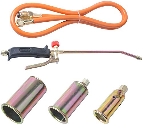 Poweka Desherbeur Thermique a Gaz avec Régulateur de Pression Torche à Gaz avec 3 buses