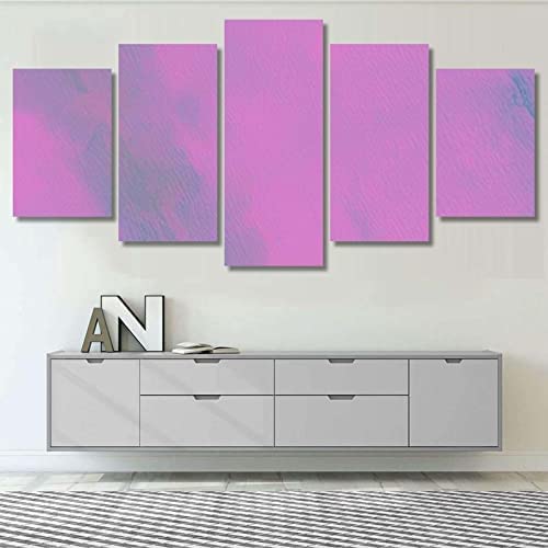 Peinture sur toile 5 pièces tie dye abstrait XL 200x100 cm pour décoration murale de salon
