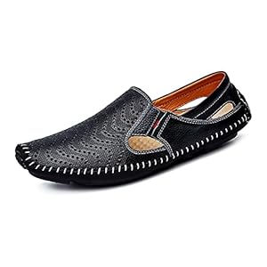 Mocassino da Guida in Pelle Traforata da Uomo Mocassino da Barca Confortevole Traspirante Pantofole Piatte Mocassino da Esterno…