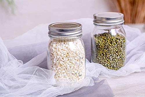 MEETOZ Glass Regular Mouth Mason Jars, 17 oz Clear Glass Jars with Silver Metal Lids for Sealing, Canning Jars for Food Storage(4PACK) - Image 5
