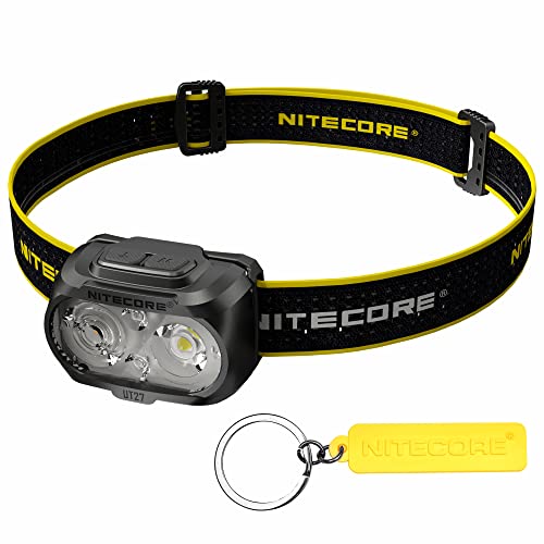 Nitecore UT27 520 lúmenes, foco ligero para faros delanteros, luz roja de doble haz USB-C recargable para etiqueta de trail running