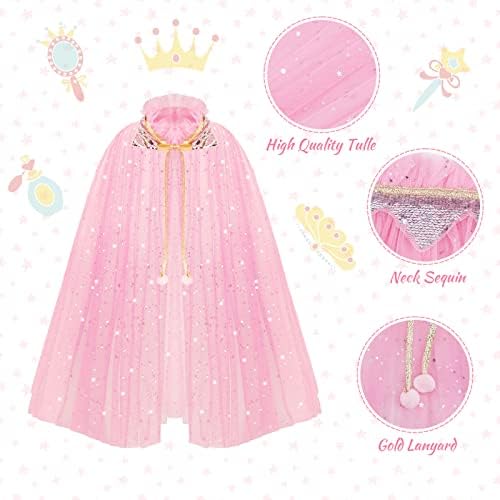 Capa de Princesa con Corona - Disfraz Niña para Halloween y Fiesta
