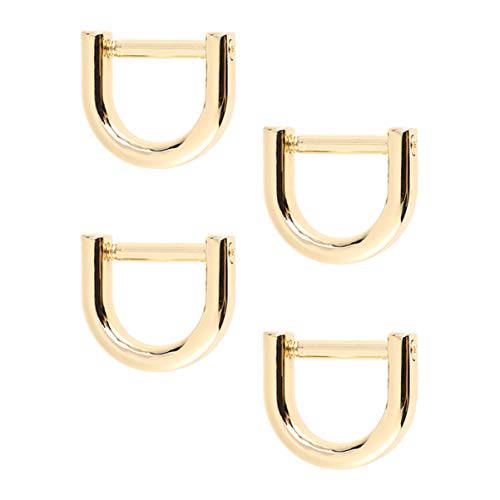 4 StüCk D-Ringe Schraube in SchäKel U Form D-Ringe FüR Taschen, Abnehmbare Schraube, Halbrund, Zinklegierung, 2.8cm, Gold