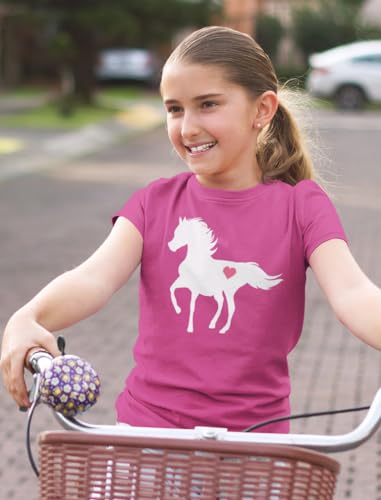 Tstars Horse with Heart Shirt Horseback Riding Horses Kids Girls Fitted T-Shirt4