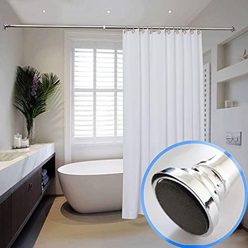 Chrome Telescopic Rail | Extendable Shower Curtain Pole | Easy To Set Up & No Tools Required | 105-180cm