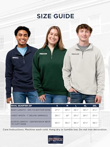 Image of JanSport Unisex Adult NCAA Officially Licensed Rival Long Sleeve Stand-Up Collar Quarter Zip Sweatshirt