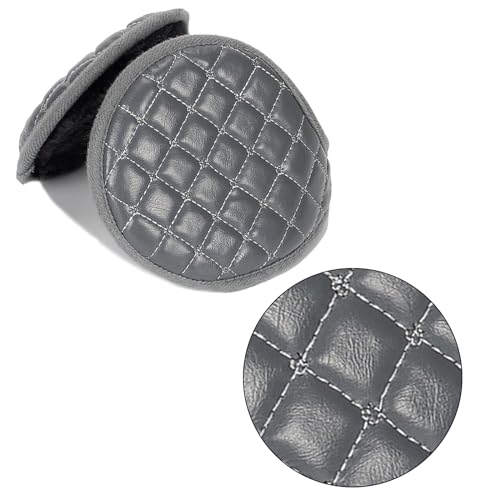 MOMOJIA Earmuff, Waterproof Leather Outer Plush Earmuff Adult Elastic Ear Warmer Winter Cold Winter Presents for Students Teens Skiing3