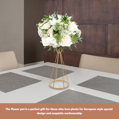 Florero de hierro dorado desmontable centro de mesa para bodas 5
