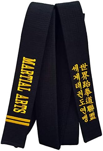 Black Belt Karate, Martial Arts Belt, Taekwondo, Judo, BJJ - Customized Embroidery Black Belt (width 1.5" (4cm), 118" (300cm))