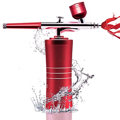 Airbrush Kit, Cordless Airbrush Gun Kit with Compressor, Rechargeable Handheld Airbrush Kit Paint Set, Portable Mini Airbrush Makeup Machine Kit, for Cake Decorating, Nail Art, Barber, Tattoo
