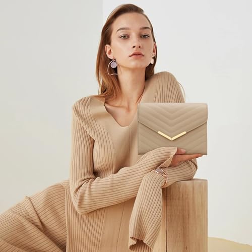 Image of KKXIU Women Formal Vegan Leather Evening Envelope Clutch Purses and Handbags for Party Wedding Prom Bridal