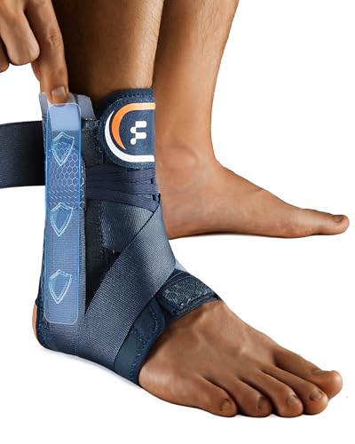 Fitomo Tobillera para Esguince, Tobillera Deportiva Hombre Mujer Estabilizadora de Tobillo con Refuerzo Lateral Extraíble, Adjustable para Ambos Pies, Apto para llevar con Zapato, 1 Unidad