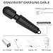 Feeke Personal Powerful Vibrate Wand Massager with 20 Magic Vibration Modes, Whisper Quiet, Waterproof, Handheld, Cordless for Neck Shoulder Back Body Massage, Sports Recovery & Muscle Aches(Black)