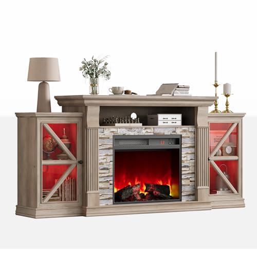 QUW Electric Fireplace TV Stand, 70