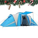 TIMBER RIDGE Zelt 6 Personen 2 Kabinen Campingzelt mit Vorzelt Stehhöhe 2m | Wasserdicht WS 3.000 mm | Großer Wohnbereich Familienzelt Ideal für Camping, Reisen, Outdoor, Festivals